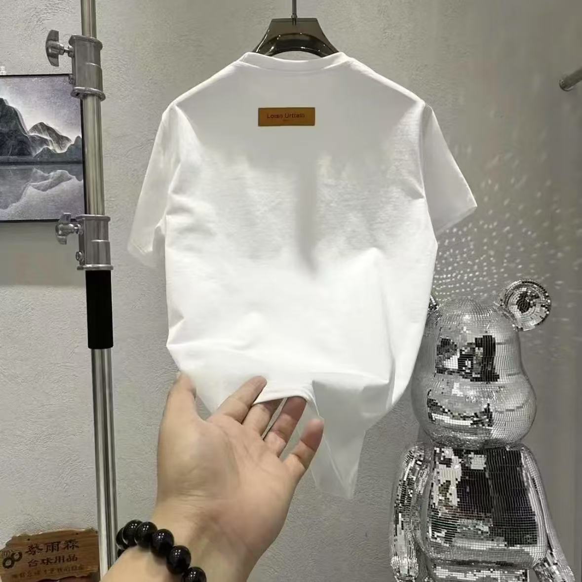Designer Clothes Summer Trend Fashion Brand Light Luxury Short New Casual Half Sleeve T-Shirt Men's Slim Fit Versatile Round Neck Top