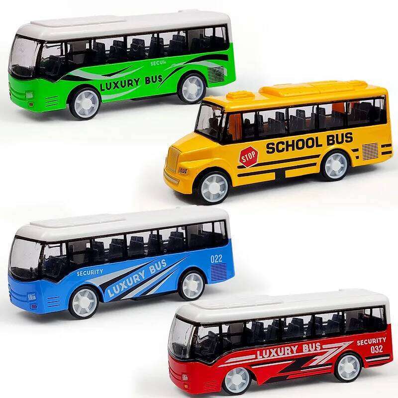 Children's Alloy Anti-Collision Car School Bus City Traffic Decoration Model Airport Metal Pull-Out Boy Holiday Education Toys Z260307