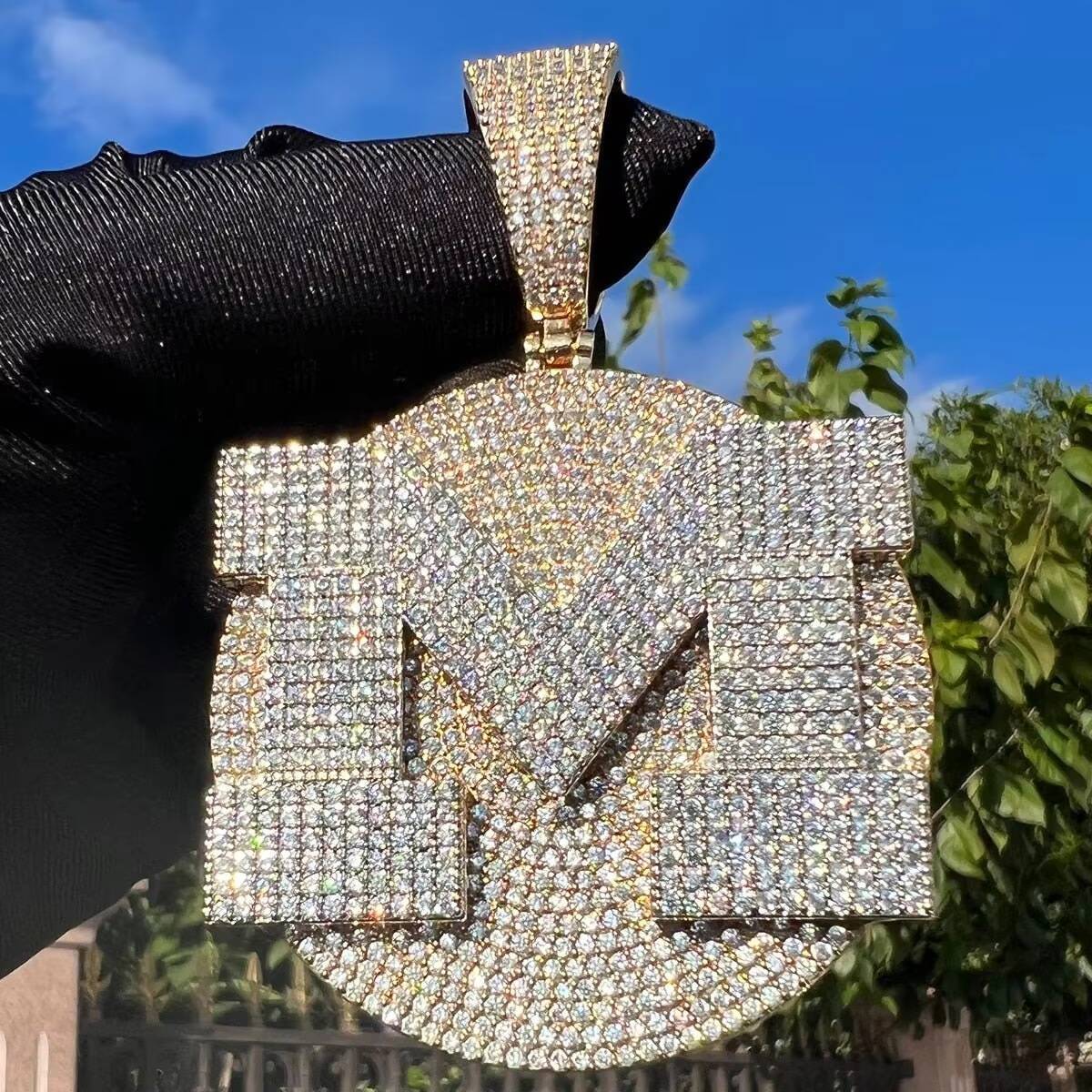 Factory Price 925 Sterling Silver VVS Moissanite Fine Jewelry Hip Hop Pendant Iced Out Name Bigger Letter Gift for Men