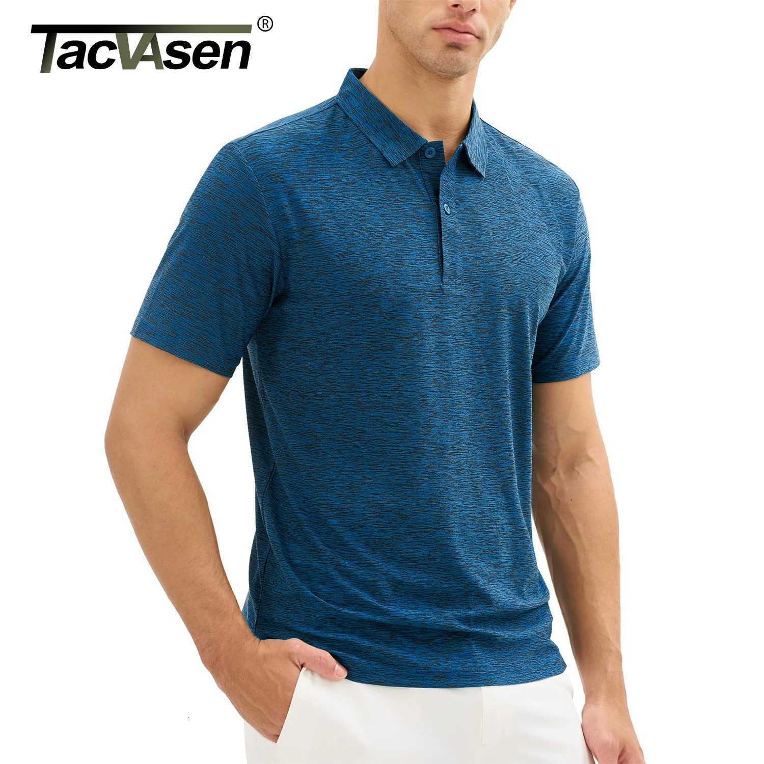 TACVASEN Mens Summer Casual Polo Lightweight Dry Fit Golf Shirts Moisture Wicking Sports Shirt Workout Tees Work 260302