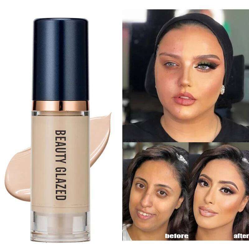 6 Color Face Waterproof Long Wear Oil Control Concealer Liquid Foundation Beauty Makeup Cosmetic 26L0306