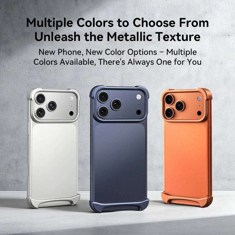 Arc Stylish Four Corner Protection No Border Aluminum Metal Bumper Pulse Phone Cover Case for iPhone 17 Pro Max H260305