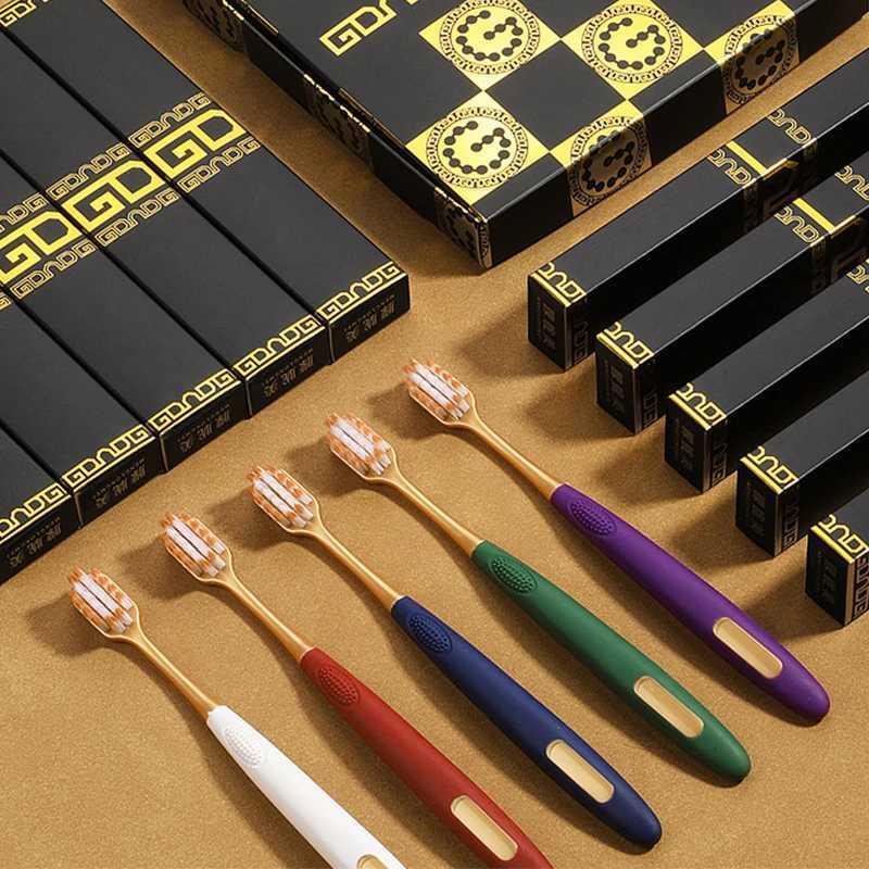 This 5-piece soft bristle toothbrush gift box set is a practical household necessity ideal for adult daily home teeth cleaning and oral care.T260307