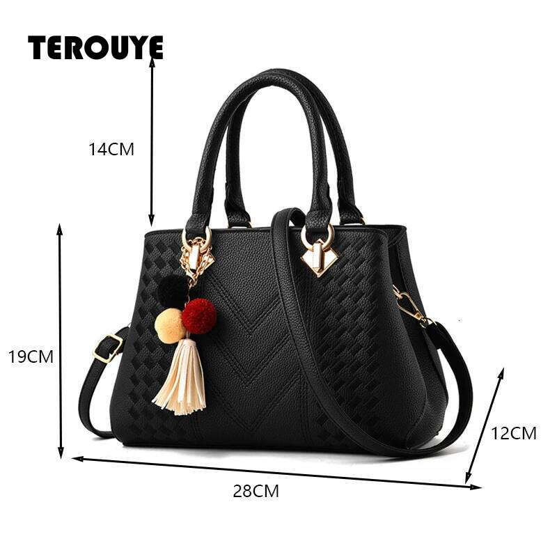 Classic Genuine Leather High Quality Vintage Messenger Bags Luxury Women Tote Handbags For Ladies Shopper Female Bag TEROUYE