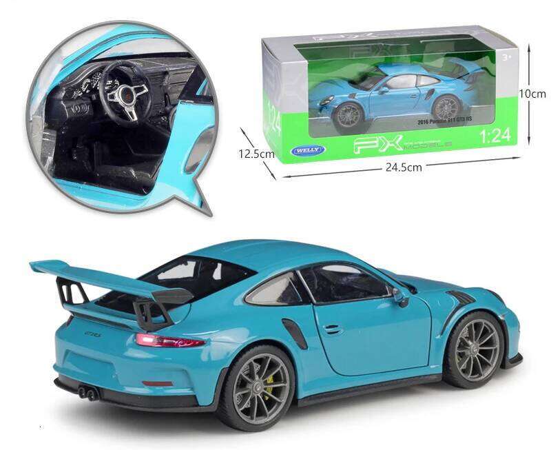 WELLY 1:24 Scale Diecast Simulator Porsche 911 GT3 RS Model Alloy Sports Metal Racing Car Toy For Kids Gift Z260306