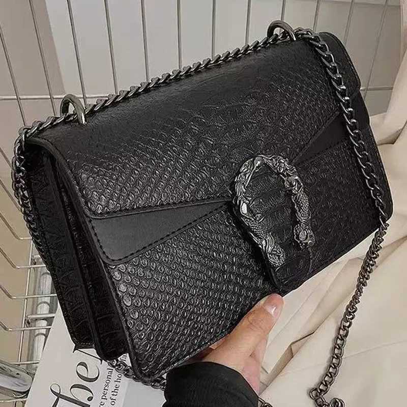 Shoulder Bag Crossbody Bag and Satchel Purse for Women - Fashion Snake Print Chain Purse PU Leather HandBag H260307