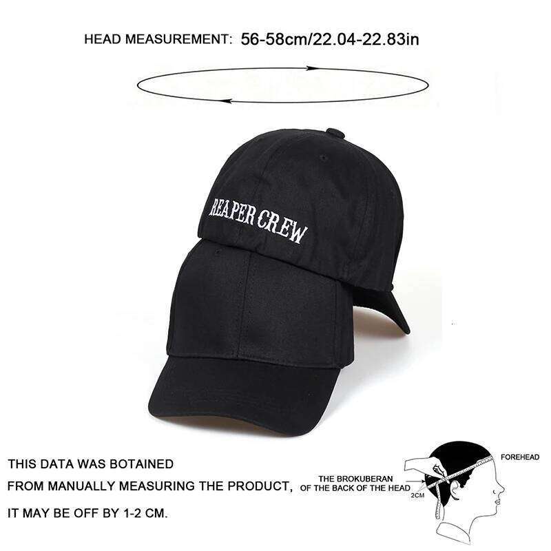 Unisex Rear Seal REAPER CREW Embroidery Baseball Caps Spring And Autumn Outdoor Adjustable Casual Hats Sunscreen Hat Y260304