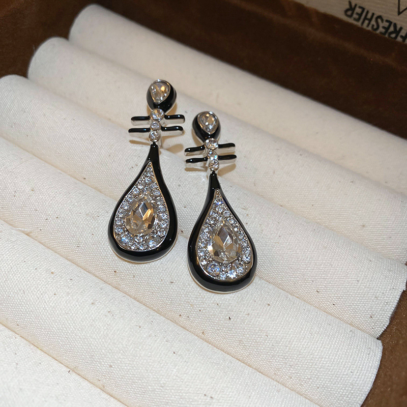 925 Silver Natural Shell Pearl Crystal Jewelry Chinese Ethnic Style Fan Shell Pendent Long Tassel Dangle National Style Earrings for Women Jewelry Gif