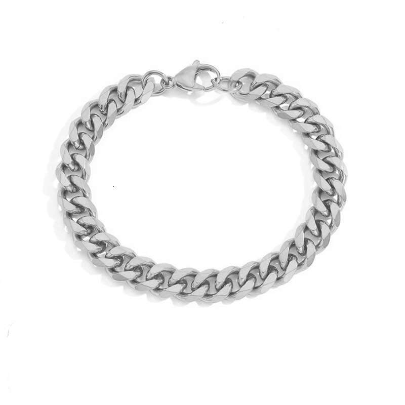 Carefully selected European and American couple's personalized bracelets, fashionable Cuban chain versatile hand accessories, stainless steel ele