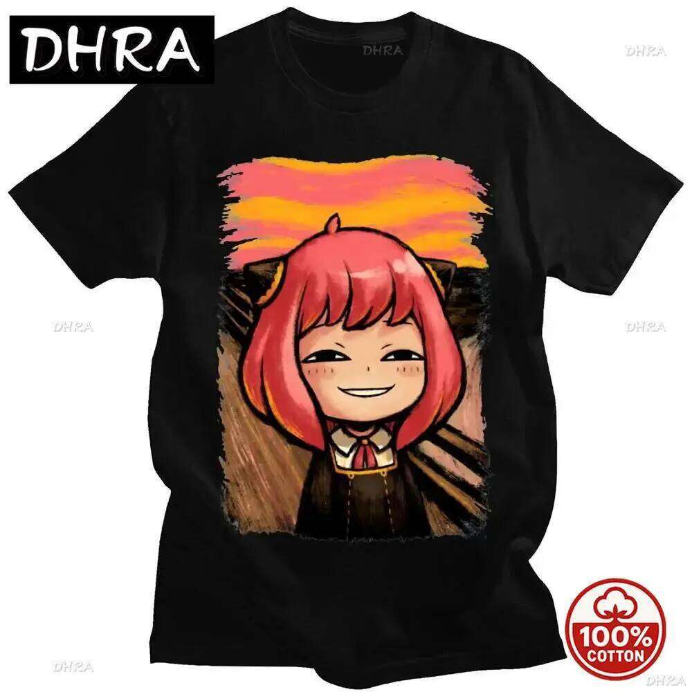 Fashion Short Sleeve T-Shirt Streetwear Unisex with Japanese Cartoon Characters Spy X Family Anya Forger Y2K Printed T-shirt Top XJ260306