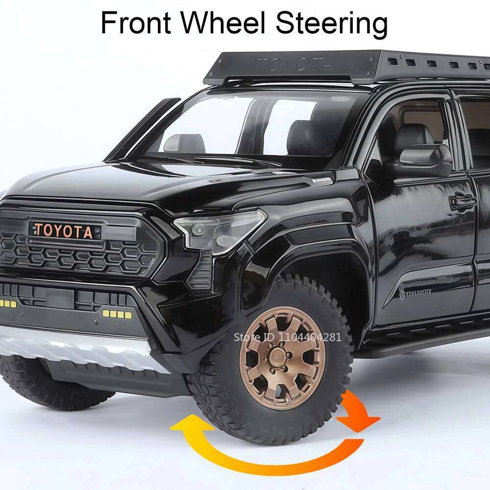 1:24 Alloy Tacoma Tundra Miniature Toys Diecast Models Car Shock Absorption Sound Light Pull Back Vehices Collecting Hobby Gifts Z260306