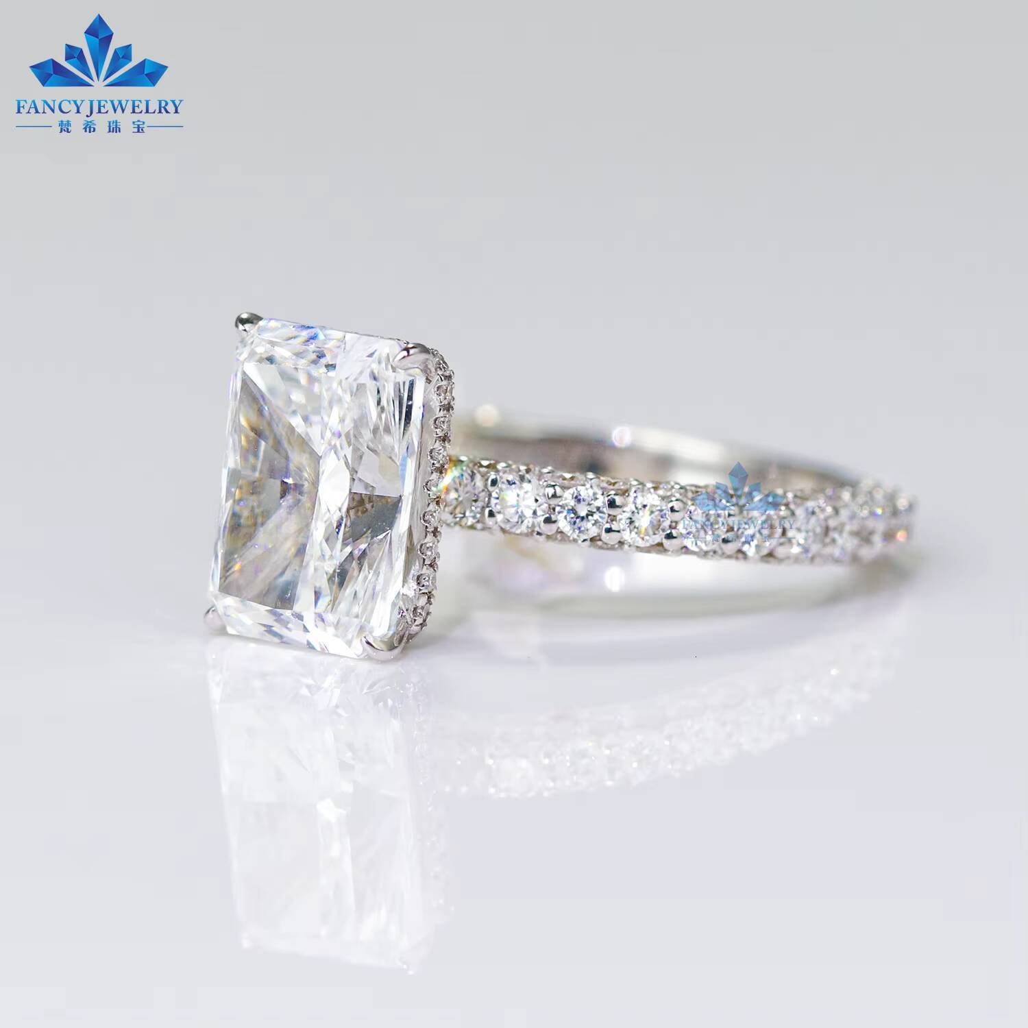 Luxury 1-3ct D VS1 Radiant Cut Lab Grown Diamond Engagement Wedding Ring IGI Certified 14K 18K Solid Gold Jewelry for Women