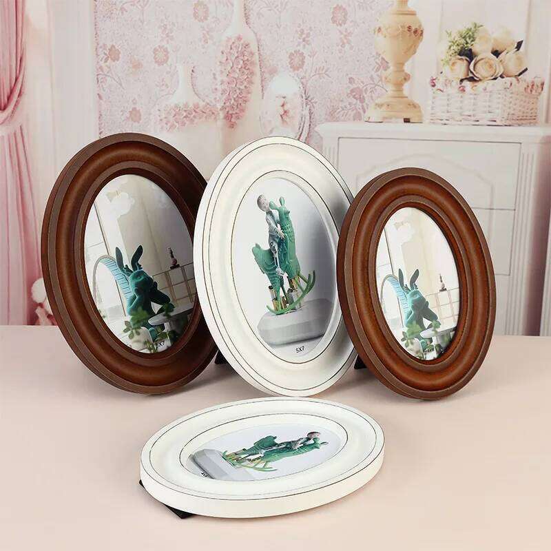 American Creative Oval Solid Wood Photo Frame Desktop Decoration H260306