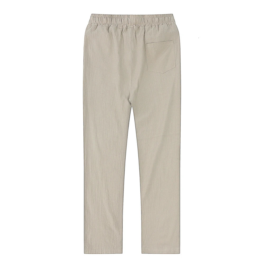 Mens Thin Style Cotton White Cargo Pants Male Spring Breathable Solid Color Linen Trousers Fitness Streetwear Pantalon Homme 260305