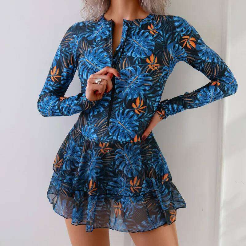 Summer 2026 Sunscreen One Piece Swimsuits Closed Long Sleeve Swimwear Sports Surfing Women's Swimming Bathing Suits Beach Bather Outdoor Equipmen