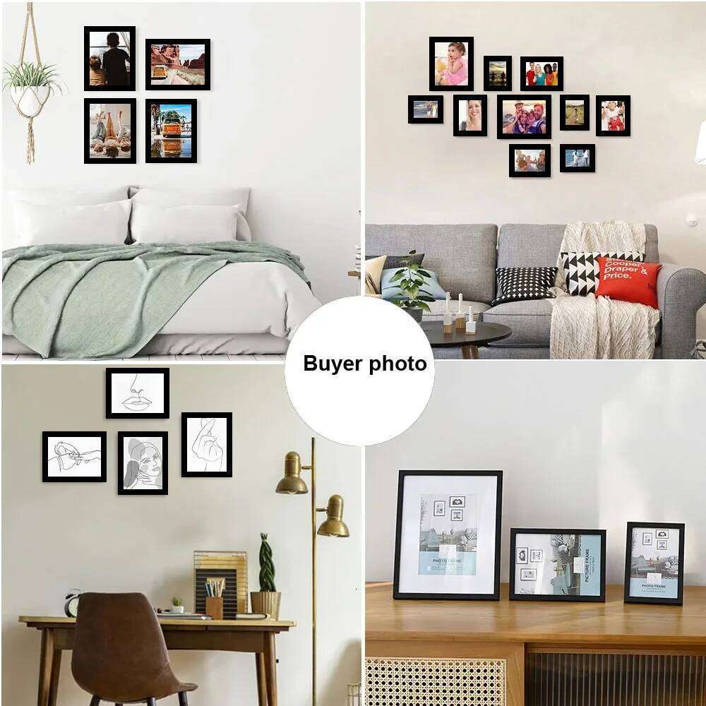 Natural Solid Oak Wood Interior Decoration Photo Frames For Pictures Wall Hang Picture Rectangle Frame H260306
