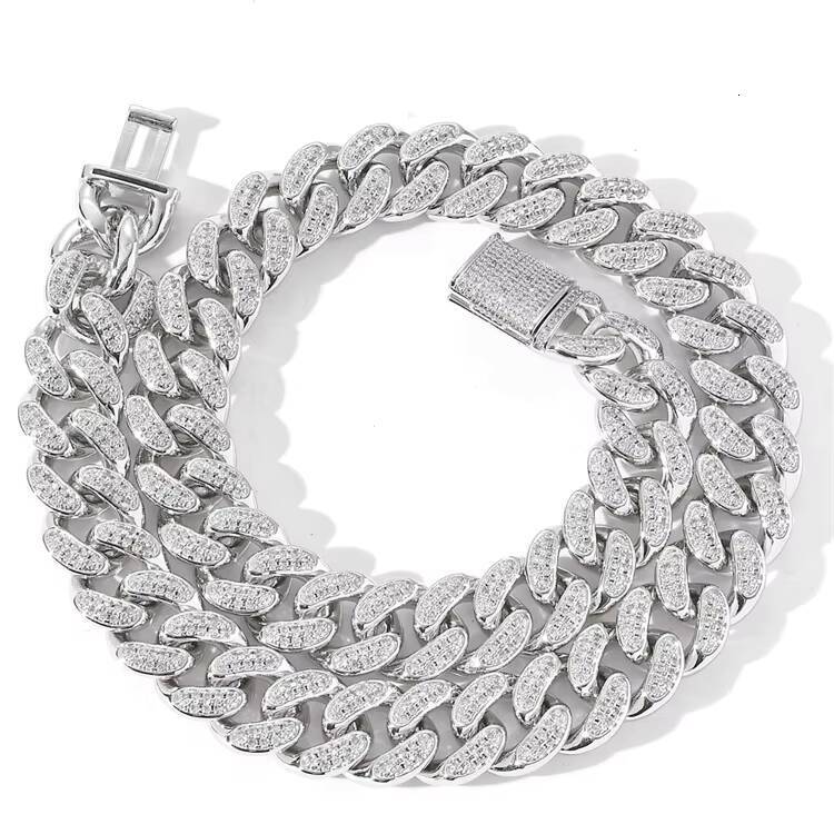 Hip Hop Unisex Gold Plated 925 Silver Moissanite Necklace with Iced Cuban Link Bling Chain GRA Certified for Men Rappers