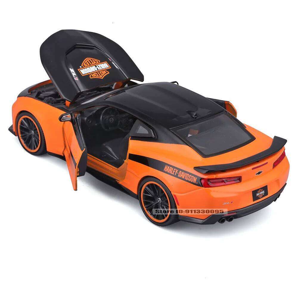 Maisto 1:24 Harley joint venture 2017 Chevrolet Camaro ZL11967 Ford Mustang GT Alloy car model decoration collection toys gifts Z260306