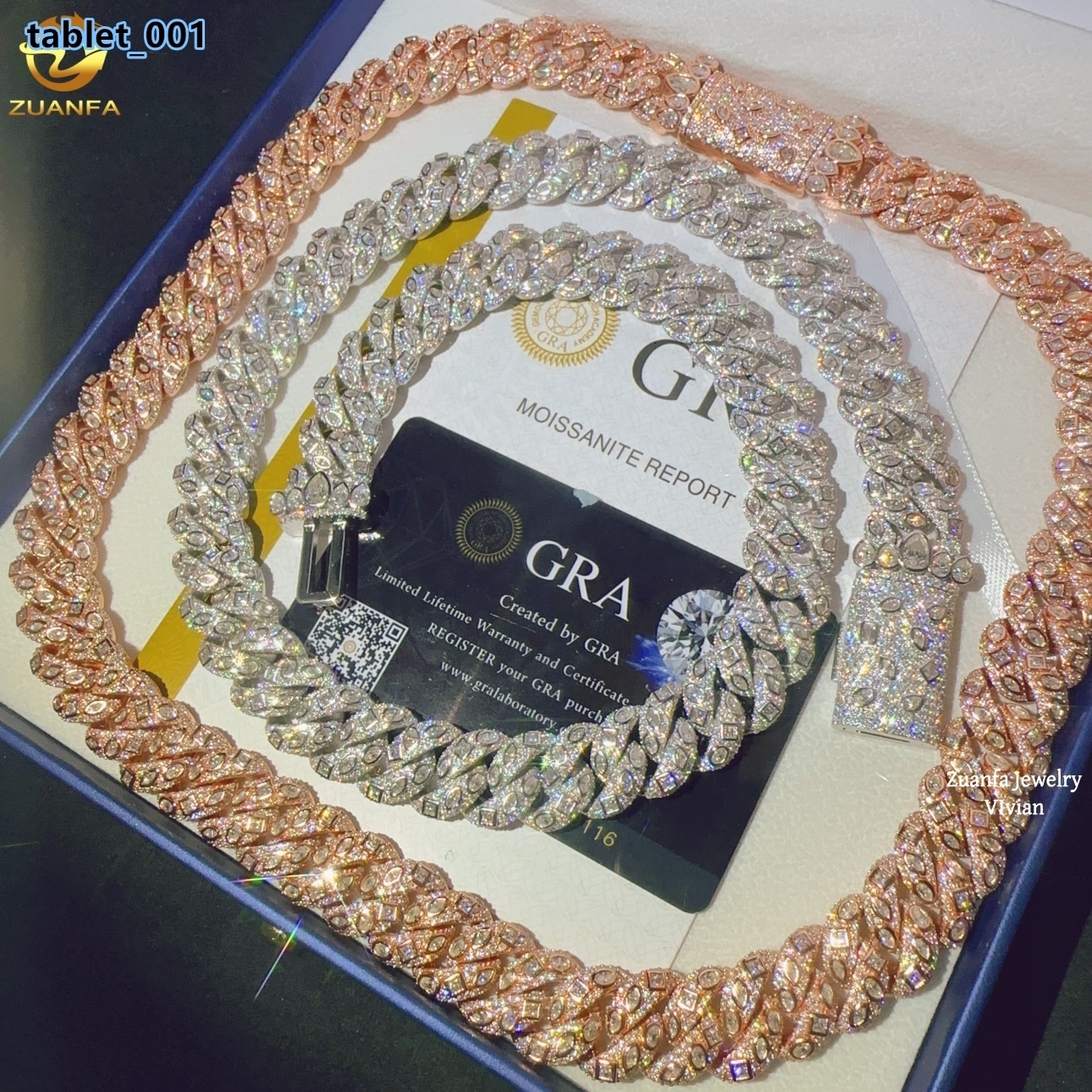 15MM VVS Moissanite Diamond Buss Down Hip Hop Jewelry High Quality Sterling Silver 925 Miami Cuban Link Moissanite Necklace