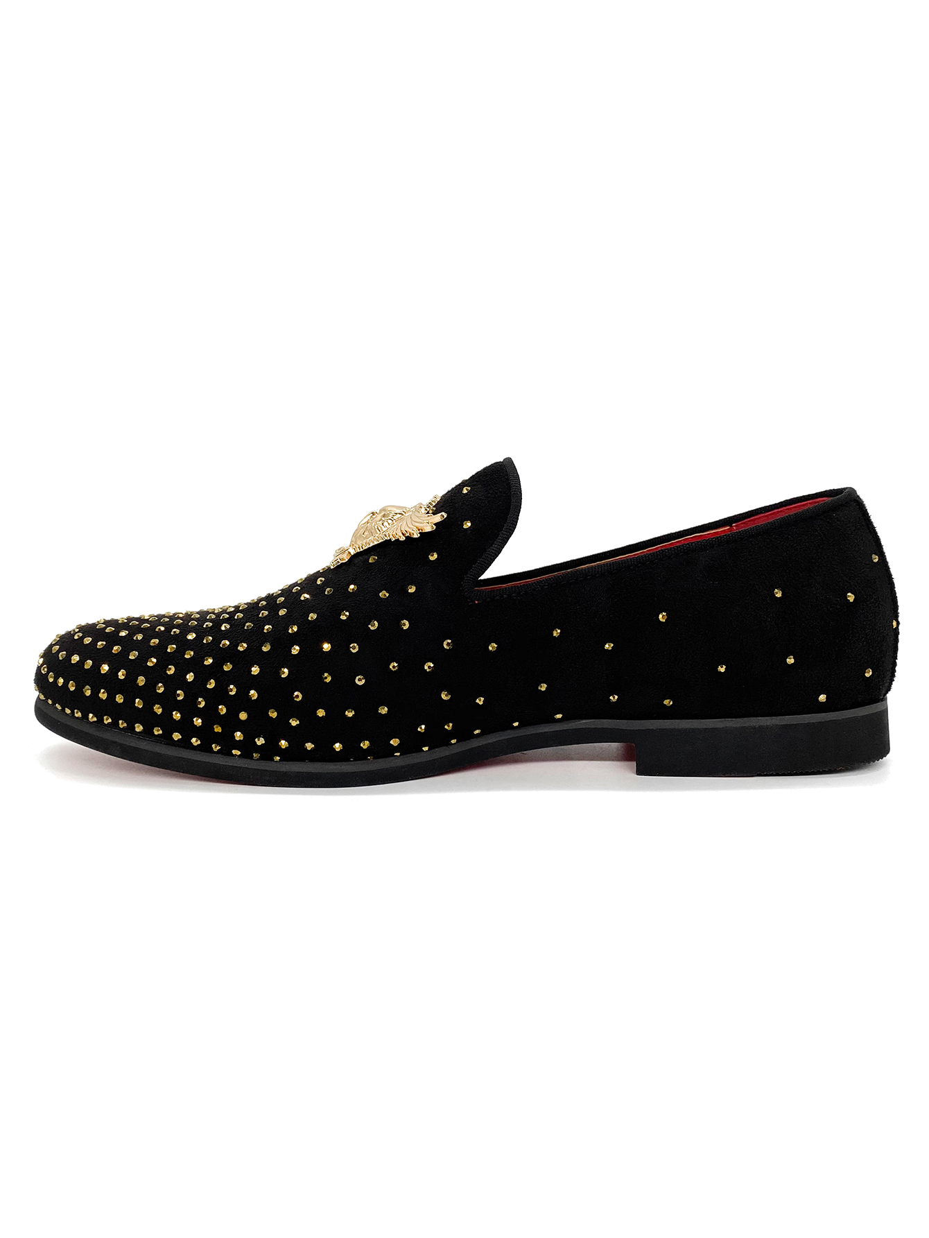 Rivet Designer dress shoes for men and women Luxury loafers suede leather casual loafers flats office black Sequined shoes with dust bag