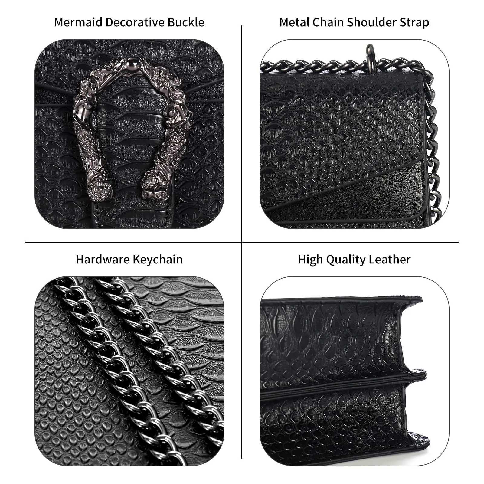 Shoulder Bag Crossbody Bag and Satchel Purse for Women - Fashion Snake Print Chain Purse PU Leather HandBag H260307