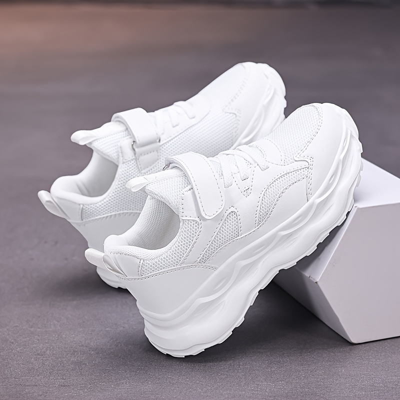 Free shipping Boys and girls' sports shoes, breathable mesh shoes, soft-soled campus breathable mesh white shoes Teenagers sports spring autumn S