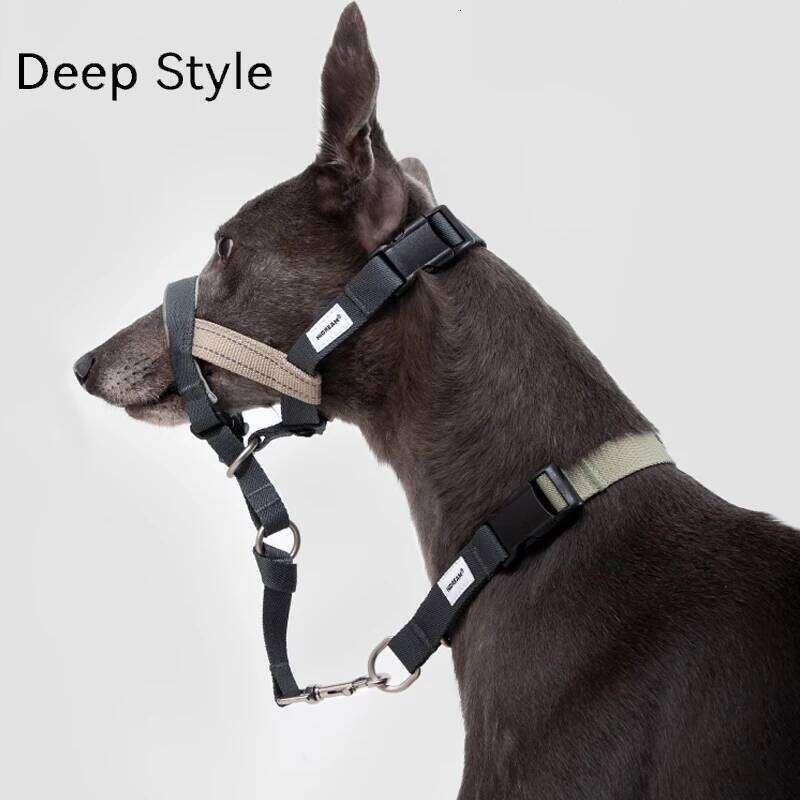 Mouth Anti Barking Bark Collar Dog Adjustable Training Mesh Fabric Explosion-Proof Flushing Control Traction Pet Supplies Bamubi
