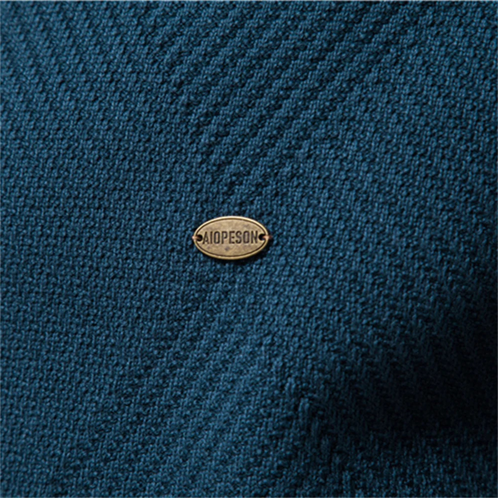 AIOPESON Argyle Solid Color Cardigan Men Casual Quality Zipper Cotton Winter Mens Sweaters Fashion Basic Cardigans for Men 260306