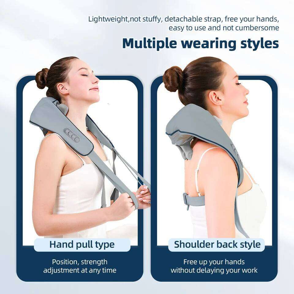 Foreverlily 26W Massager Wireless Shoulder And Back Kneading Massage Shawl Trapezius Neck Cervical masajeador 26Y0307