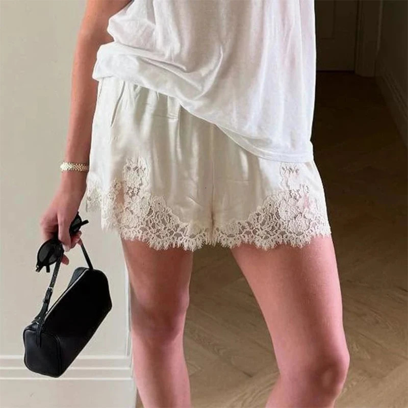 Trendix Sexy Lace Shorts Women 2026 Summer Fashion Patchwork High Waist Short Pants Party Vacation Beach Hollow Out Shorts Femme 260306
