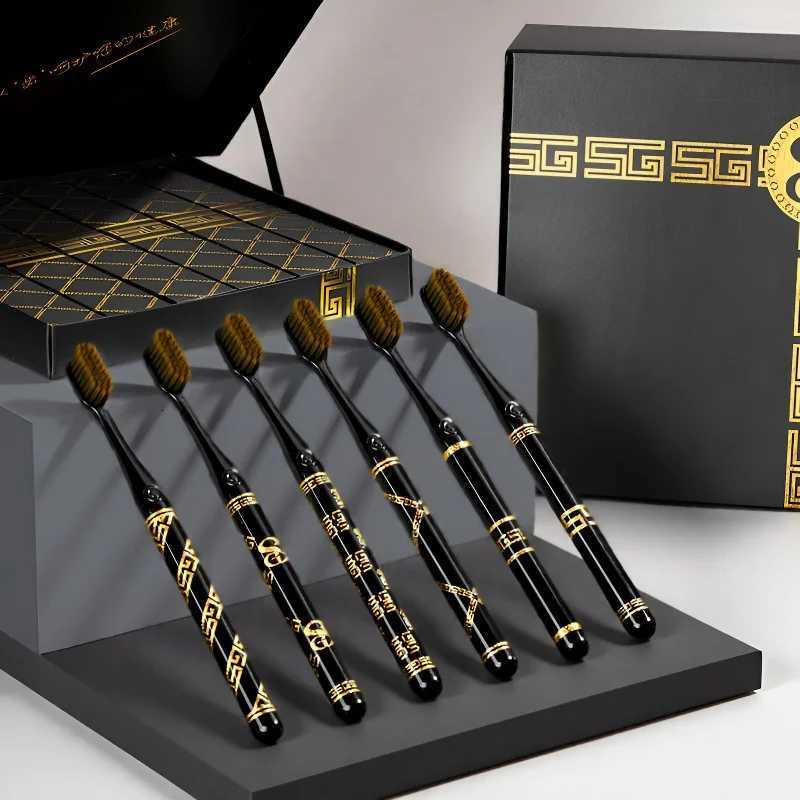 This 6-piece high-quality luxury toothbrush set with soft bristles is ideal for couples and adults for daily home use.T260307