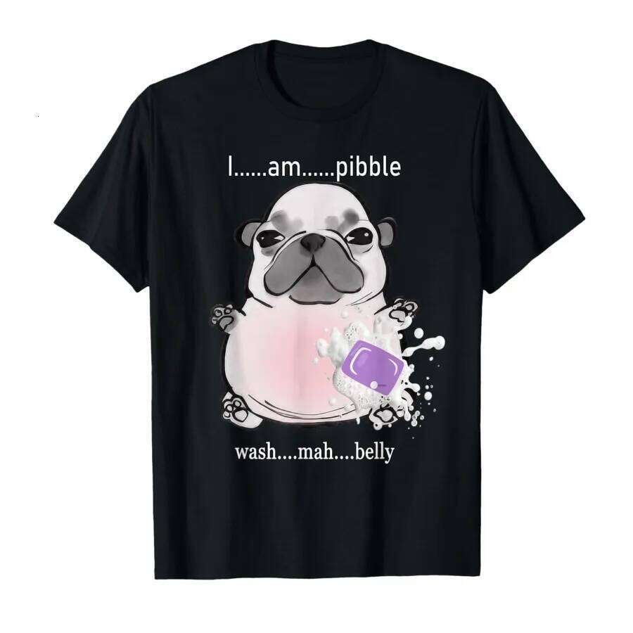 I Am Wash My Belly Pibble Meme Funny Dog Brainrot T-shirt for T Shirts Short Sleeve Tops Women Clothing Summer Y2K XJ260306