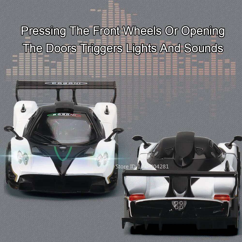 1:32 Pagani Zonda R Huaya BC Miniature Model Alloy Diecast Toys Car Doors Opened Sound Light Pull Back Vehices Boy Collect Gifts Z260306