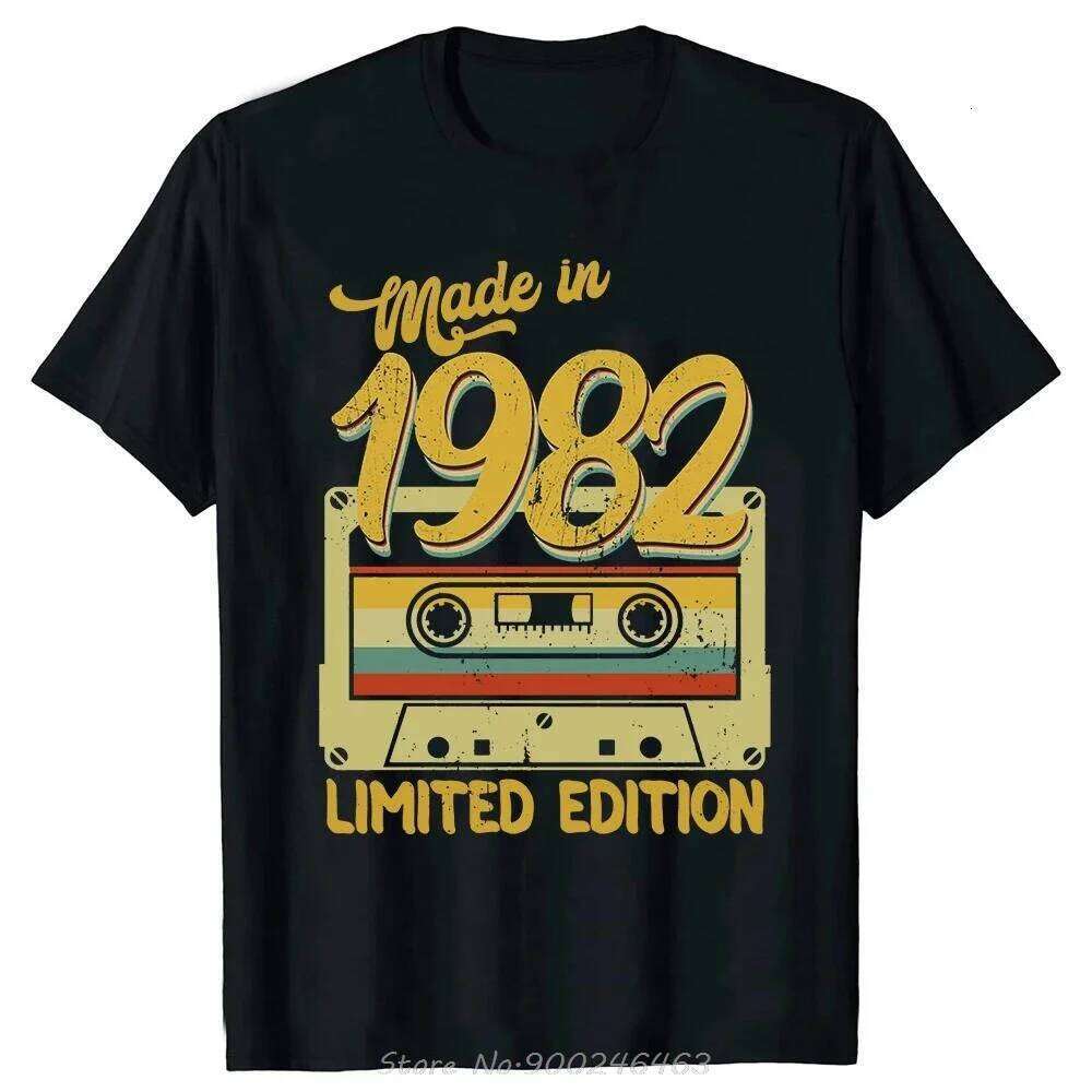 Funny Made In 1982 Limited Edition 42 Years Of Being Awesome T-shirt Summer Tshirt Birthday Womes T Shirt XJ260306