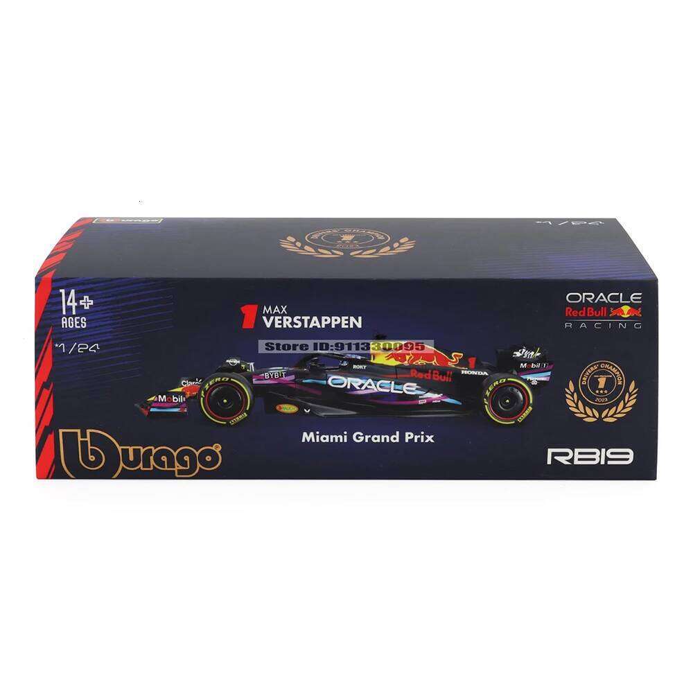Bburago 1:24 2023 F1 Red Bull RB19 Miami Station 1 Perez # 11 Alloy Car Formula One Die Casting Model Gift Toy Boy Z260306