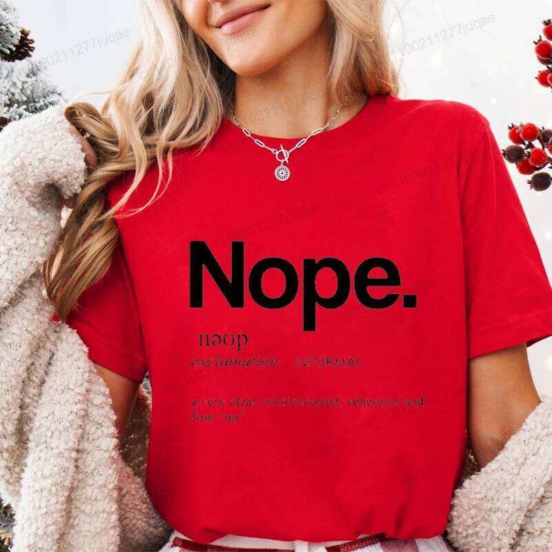 Printed Trend Women Fashion Graphic T-shirts Clothes Nope Letters Print Female Shirts Lady Casual Tee Clothing XJ260306