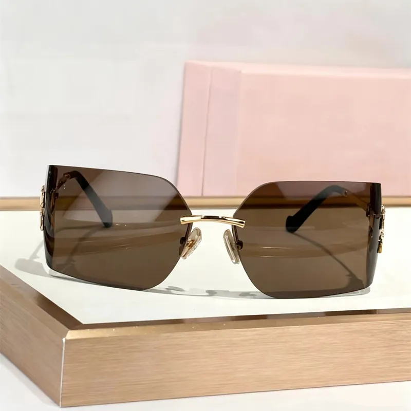 Designer Sunglasses Women Trend Frameless Curved Surface Lens Glasses Women's Luxury cat eye shades sun glasses for women Y2K spicy girl with box - view 8