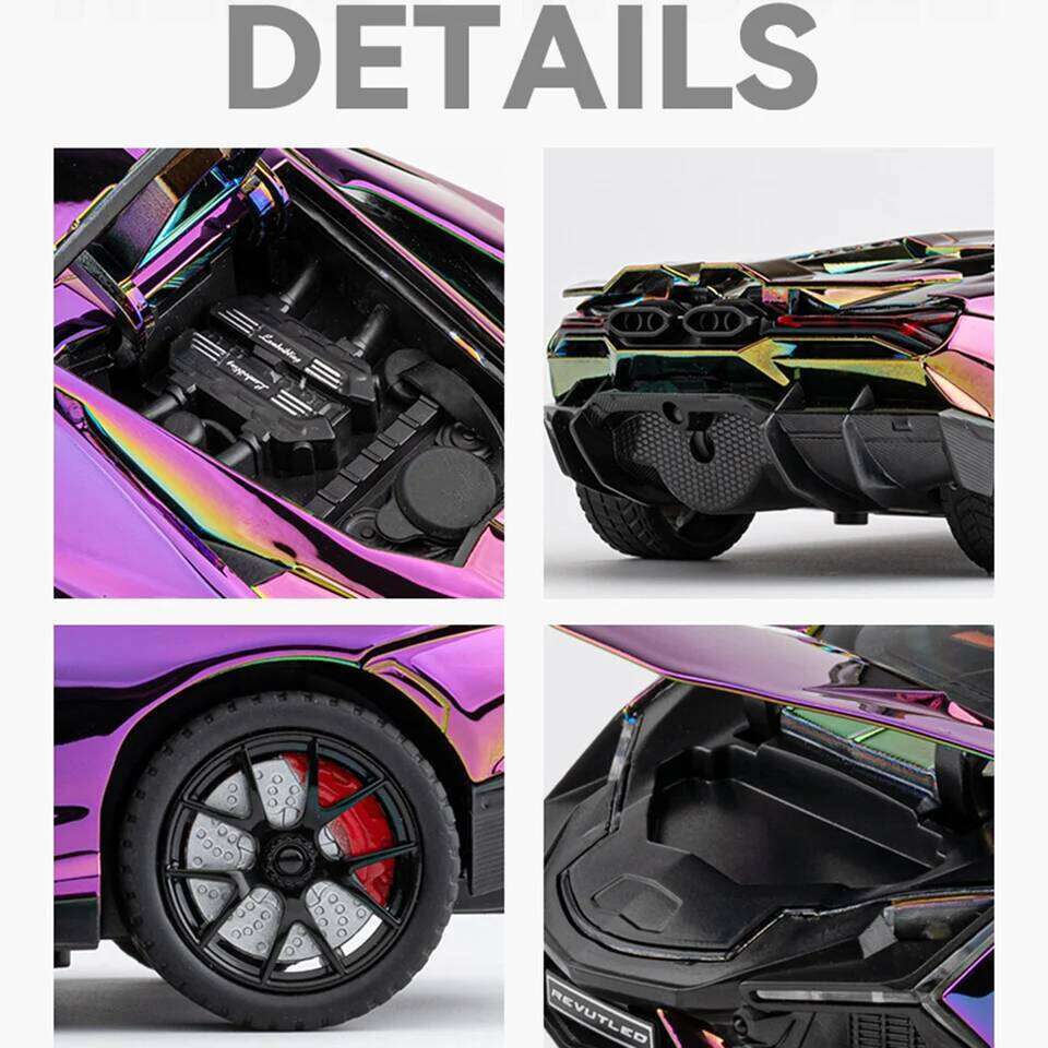 1:24 Scale REVUELTO Miniature Model Toy Sports Cars Alloy Diecast Supercars Sound Light Doors Opened Pull Back for Kids Gifts Z260306