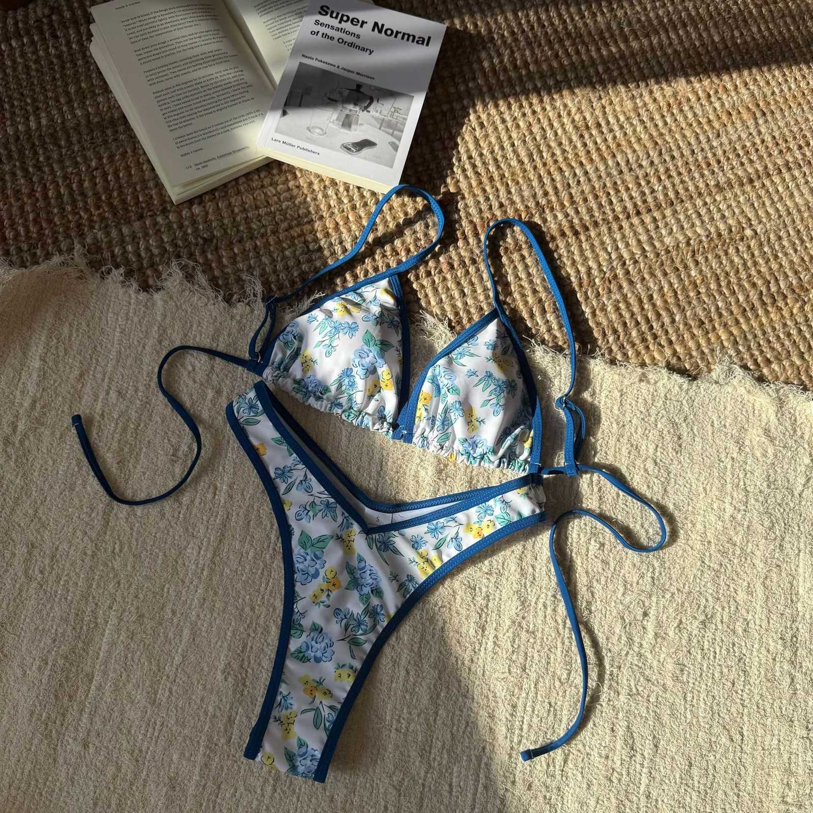 Women's Swimwear 2025 New Women's Two-Piece Leopard Print Sexy Swimsuit Triangle Tie Bikini