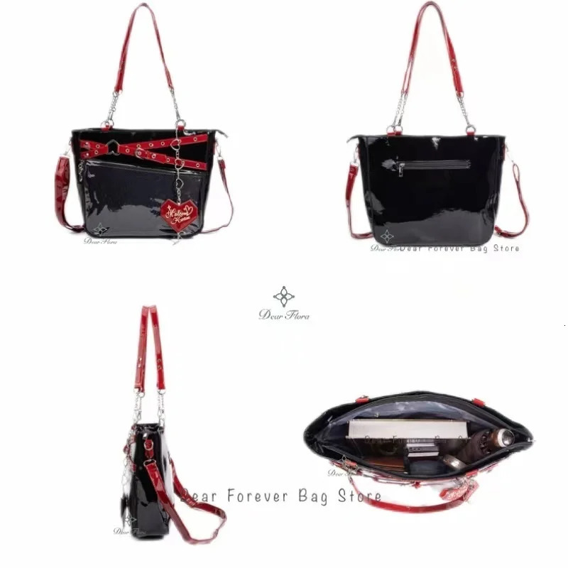 Y2k Aesthetic Underarm Ita Bag Streetwear Girl Transparent Shoulder Bag Heart Shape Chic Chain Handbag DIY Display Crossbody Bag 260303