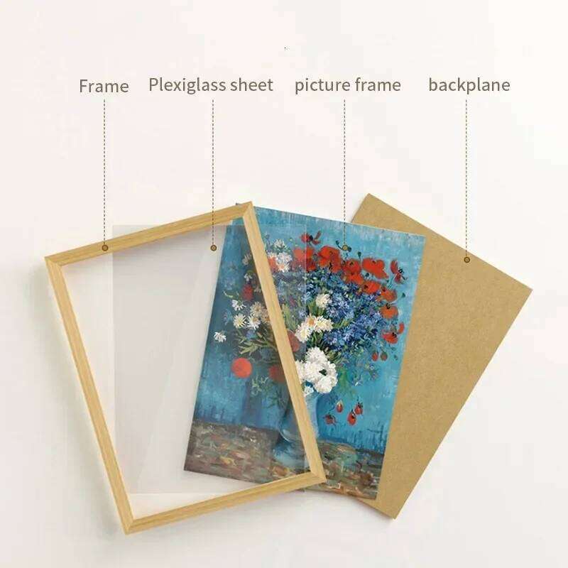 9x11 frame Black White Wooden showcase Photo Frame 21x30cm A4 Poster Canvas Painting Display Stand Picture Wall Decor Frames H260306