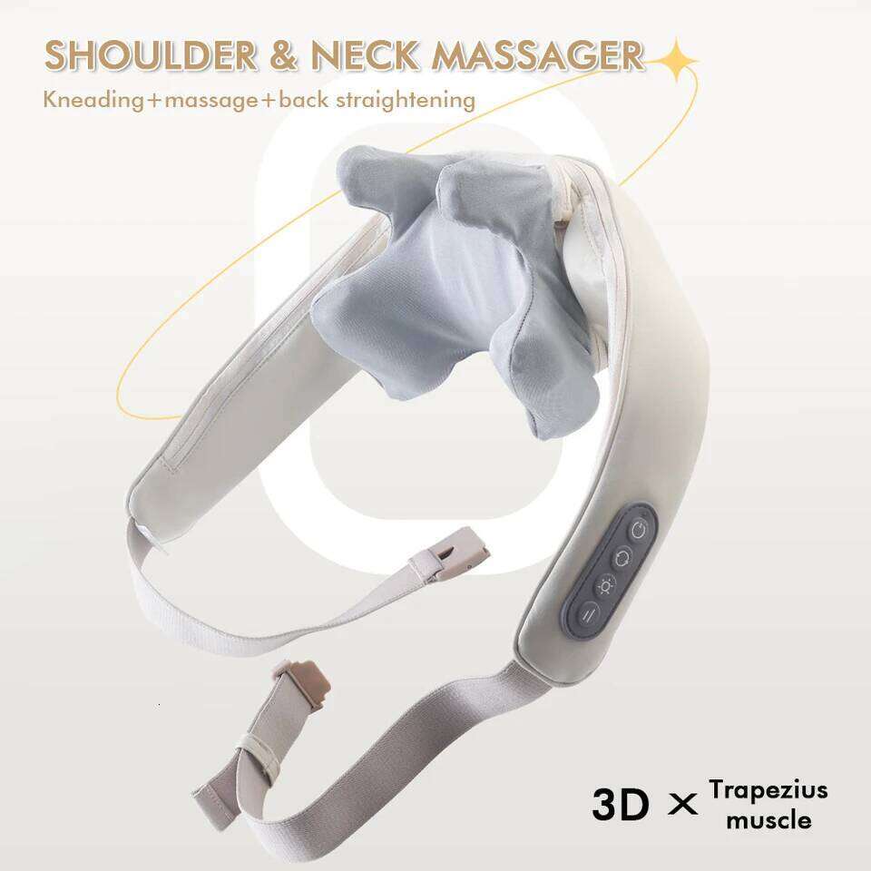 Foreverlily Wireless Back And Shoulder Kneading Massage Shawl Neck Cervical Relaxing Trapezius Massager 26Y0307