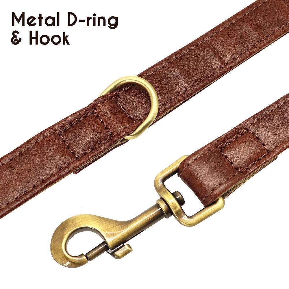 5ft Leather Dog Durable Pet Walking Training Lead Leash Rope for Small Medium Large Dogs Pitbull Pug erman Shepherd 26Y0301