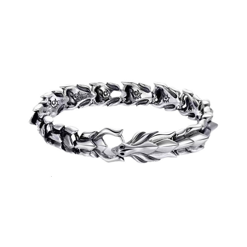 Luxury Brand Designer Jewelry Hot-Selling European And American Retro Dragon Head Multi-Color Hand Jewelry Bracelet Dragon Lin Metal Dragon Bone Pu