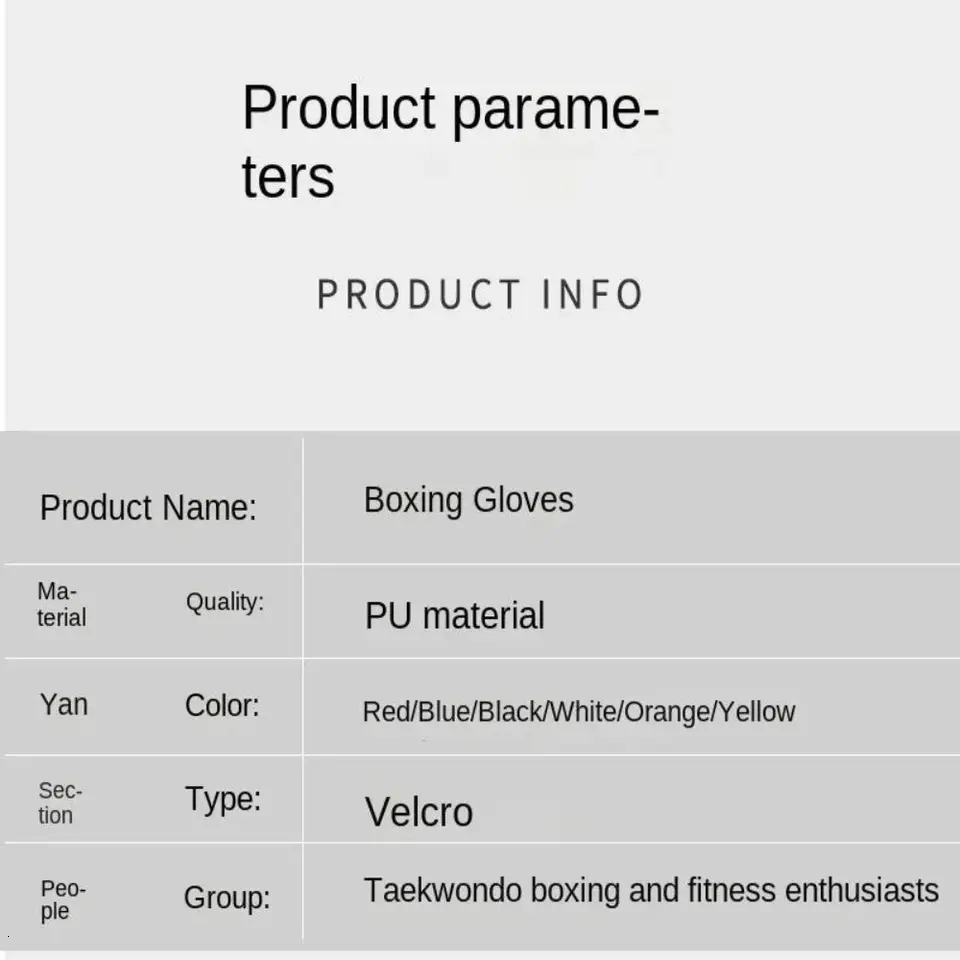6101214Oz Kids Adult Boxing Gloves Breathable Professional Sanda Muay Thai Fighting PU Workout 260228