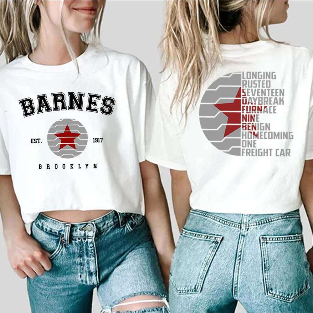 Vintage Bucky Barnes 1917 T-Shirt Winter Soldier Shirt Trendy Front and Back Printed Graphic T Shirts Unisex Short Sleeves Top XJ260306
