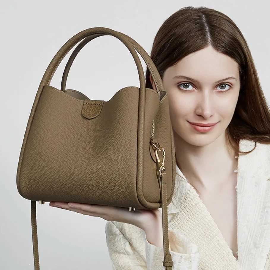 Zency 2025 Trendy Classic Womens Simple Bag Fashion Shoulder Bags Crossbody Top-handle Designer Handbag Genuine Leather H260306
