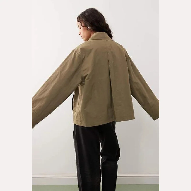 Stylish Cool Jackets Bow Tie Loose Lapel Pocket Coat Casual Vintage Womens Chic Versatile Outerwears Autumn Female Clothing 260306