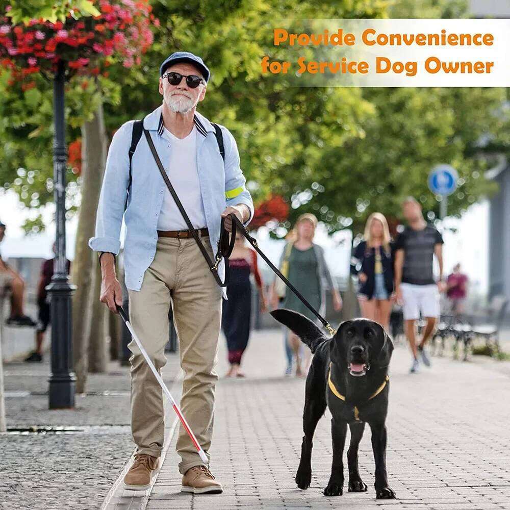 Genuine Leather Hands Free Adjustable Service Dog Strong Multi Function Cross Body Leash for Dogs 7 Uses in One Pet Lead 26Y0301