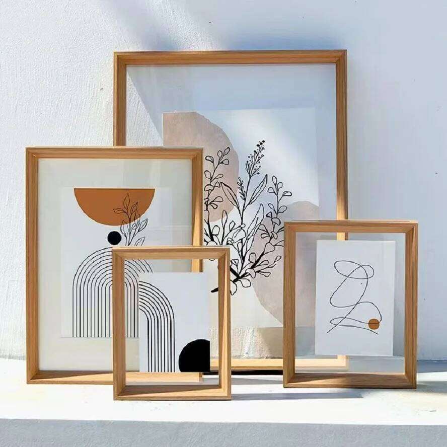 Classic Solid Wood Double-Sided Transparent Acrylic Photo Frame, Framing Photos, Specimens, Certificates, Paintings, Posters H260306